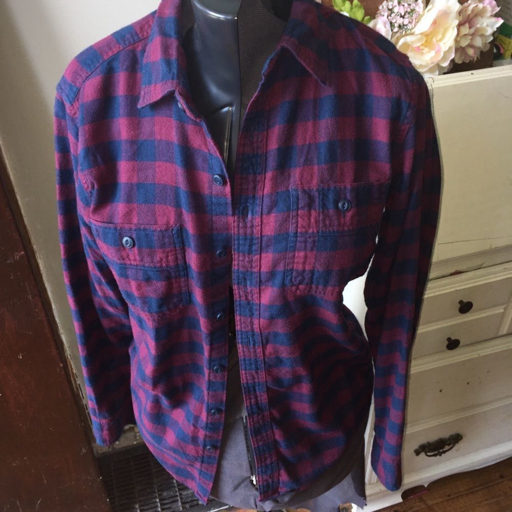 J Crew factory flannel S plaid button down shirt